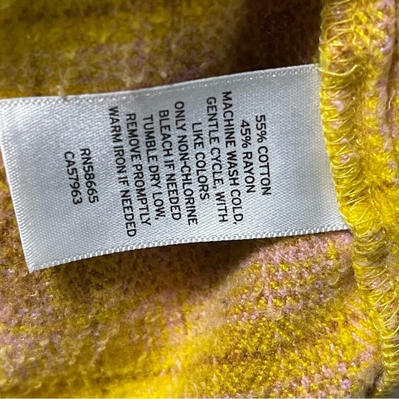 Nordstrom BP Yellow,Brown, & Pink Plaid Button Up Flannel Size XS - Picture 7 of 7